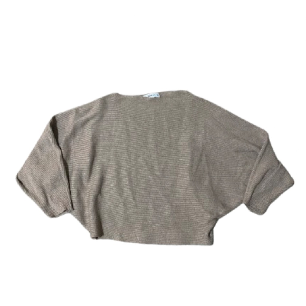 Zara Beige Cropped Knit Sweater